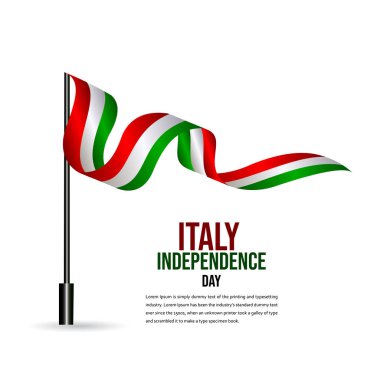 Mutlu İtalya Bağımsızlık Günü Kutlama Vektör Şablontasarım İllüstrasyon