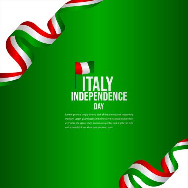 Mutlu İtalya Bağımsızlık Günü Kutlama Vektör Şablontasarım İllüstrasyon