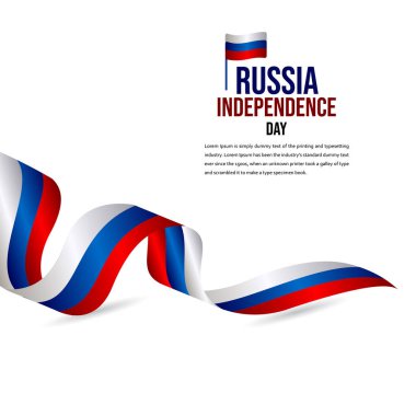 Mutlu Rusya Bağımsızlık Günü Kutlama Vektörü Şablon Tasarım Çizimi