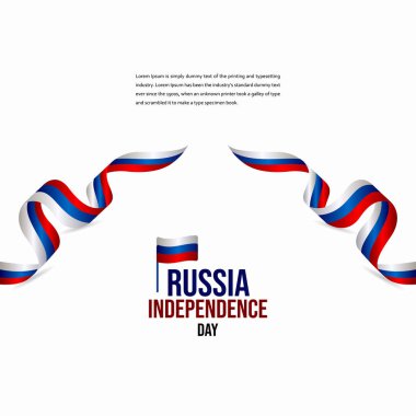 Mutlu Rusya Bağımsızlık Günü Kutlama Vektörü Şablon Tasarım Çizimi