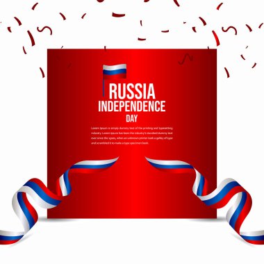 Mutlu Rusya Bağımsızlık Günü Kutlama Vektörü Şablon Tasarım Çizimi