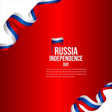 Mutlu Rusya Bağımsızlık Günü Kutlama Vektörü Şablon Tasarım Çizimi