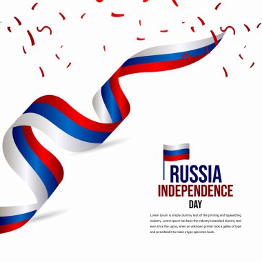 Mutlu Rusya Bağımsızlık Günü Kutlama Vektörü Şablon Tasarım Çizimi