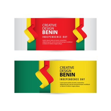 Benin Bağımsızlık Günü Kutlama Yaratıcı Tasarım İllüstrasyon Vektör Şablonu