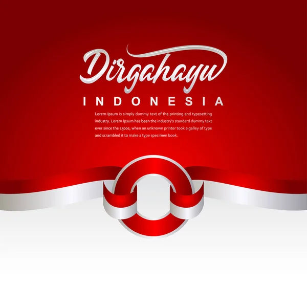 Indonesia Celebración del Día de la Independencia Diseño Creativo Ilustración Vector Template — Vector de stock