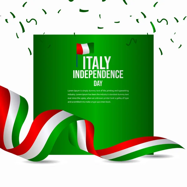Glücklich Italien Unabhängigkeitstag Feier Vektor Vorlage Design Illustration — Stockvektor