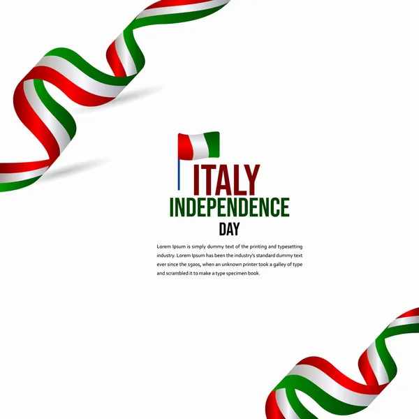 Gelukkig Italië Independence Day viering vector sjabloonontwerp illustratie — Stockvector