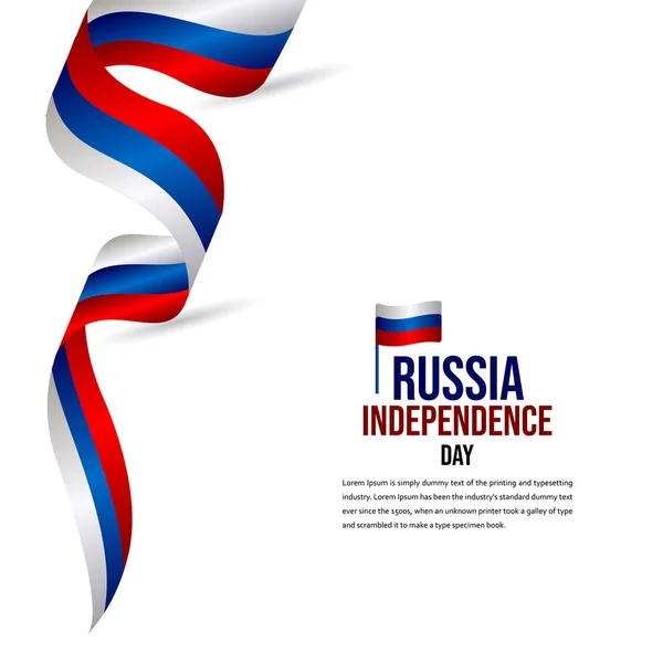 Happy Russia Independence Day Celebration Modèle vectoriel Illustration de conception — Image vectorielle