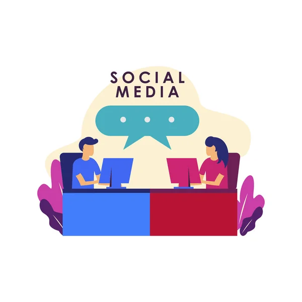 Social Media Konzept Illustration für Web Template Design Illustration — Stockvektor