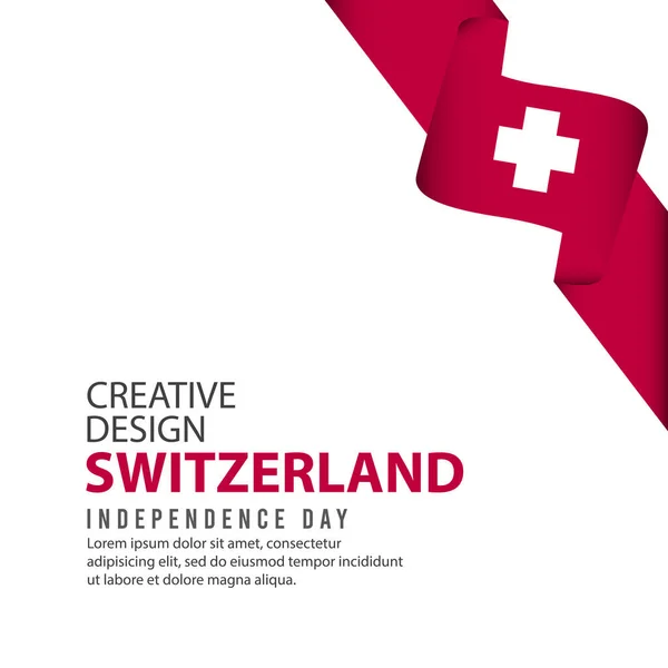 スイス独立記念日 お祝い クリエイティブデザイン イラストベクトル テンプレート — ストックベクタ