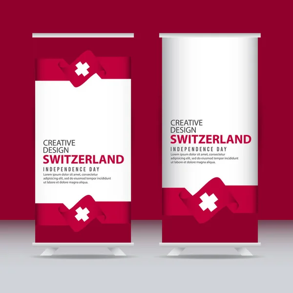 Švýcarsko den nezávislosti na oslavách kreativní design ilustrace vektorová šablona — Stockový vektor