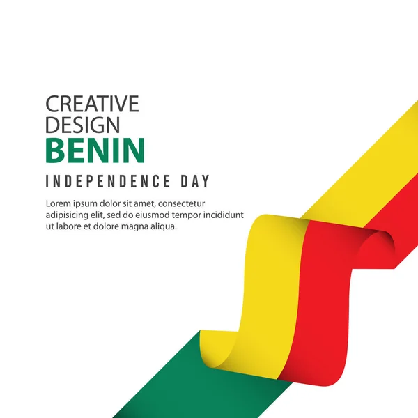 Celebración del Día de la Independencia de Benín Diseño Creativo Ilustración Vector Template — Vector de stock