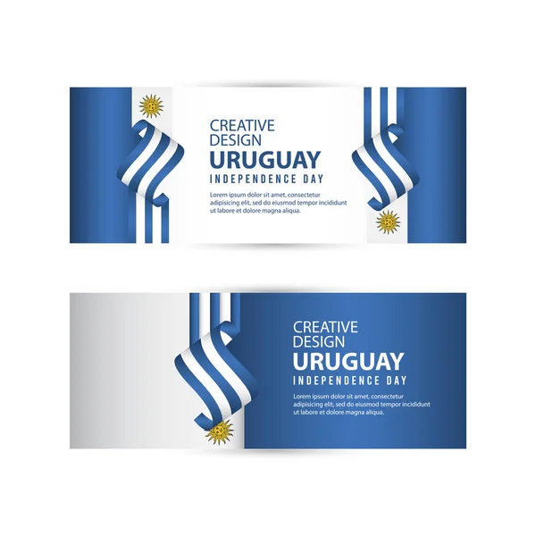 Uruguay Celebración del Día de la Independencia Diseño Creativo Ilustración Vector Template — Vector de stock