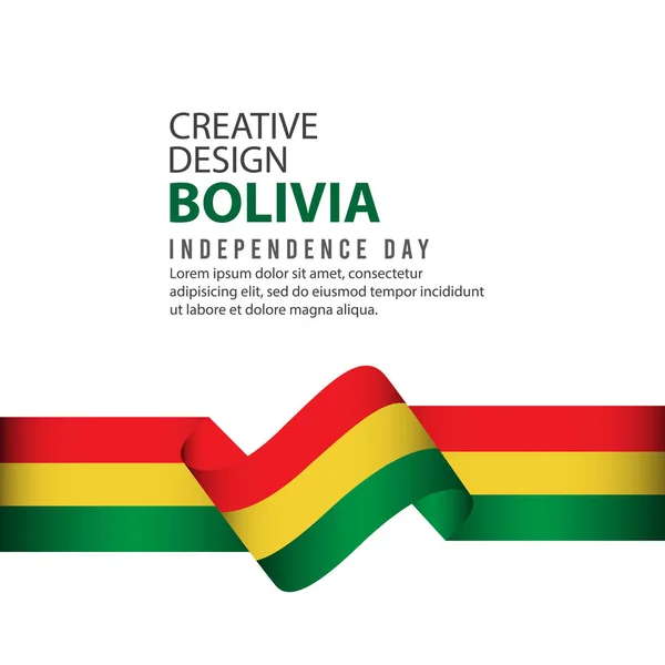 玻利维亚独立日庆祝活动创意设计插图矢量模板 — 图库矢量图片