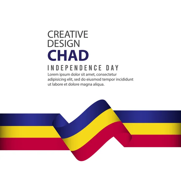 Chad Celebración del Día de la Independencia Diseño Creativo Ilustración Vector Template — Vector de stock