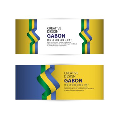 Gabon Bağımsızlık Günü Kutlama Yaratıcı Tasarım İllüstrasyon Vektör Şablonu