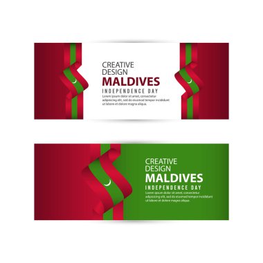 Maldivler Bağımsızlık Günü Kutlama Yaratıcı Tasarım İllüstrasyon Vektör Şablonu