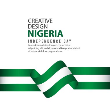 Nijerya Bağımsızlık Günü Kutlama Yaratıcı Tasarım İllüstrasyon Vektör Şablonu