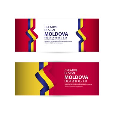 Moldova Bağımsızlık Günü Kutlama Yaratıcı Tasarım İllüstrasyon Vektör Şablonu