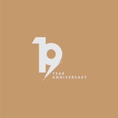 19 Yıl Yıldönümü Kutlama Vektör Şablon tasarım illustra