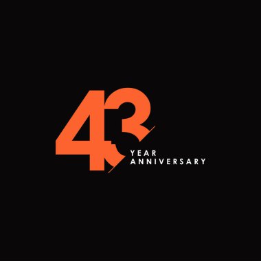 43 Yıl Yıldönümü Vektör Şablontasarım İllüstrasyon