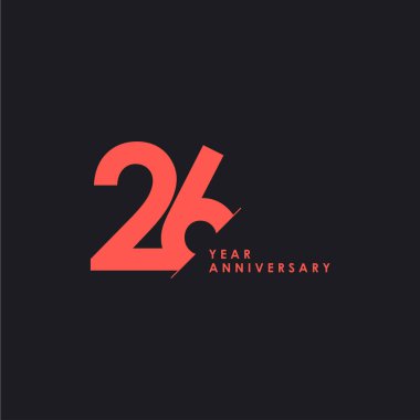 26 Yıl Yıldönümü Vektör Şablontasarım İllüstrasyon