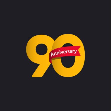 90 Yıl Yıldönümü Vektör Şablontasarım İllüstrasyon