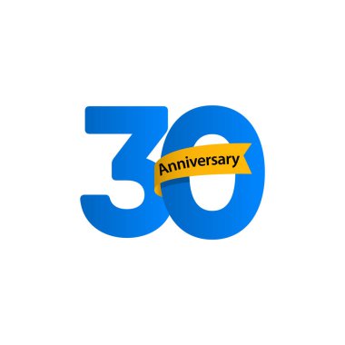 30 Yıl Yıldönümü Kutlama Vektör Şablontasarım Illustrat