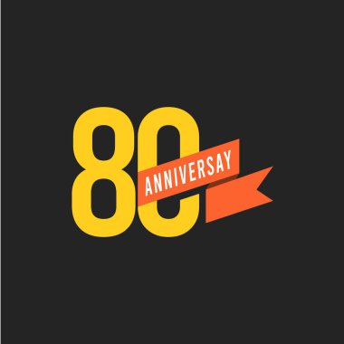 80 Yıl Yıldönümü Vektör Şablontasarım İllüstrasyon