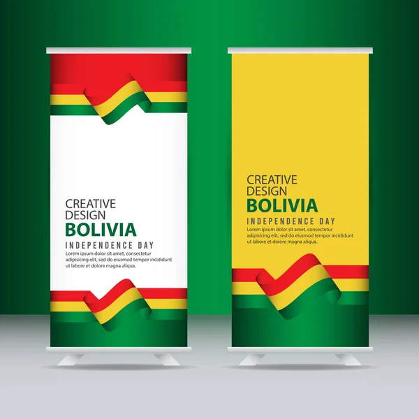 Celebración del Día de la Independencia de Bolivia Diseño Creativo Ilustración Vector Template — Vector de stock