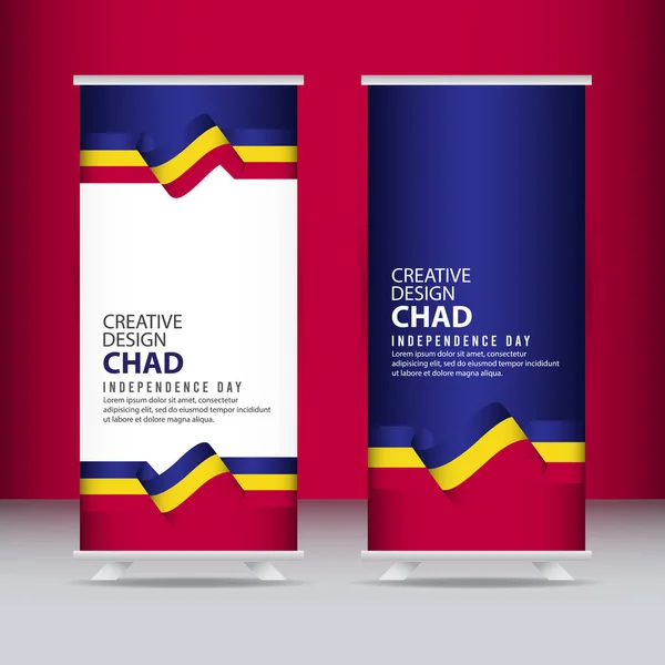 Chad Celebración del Día de la Independencia Diseño Creativo Ilustración Vector Template — Vector de stock
