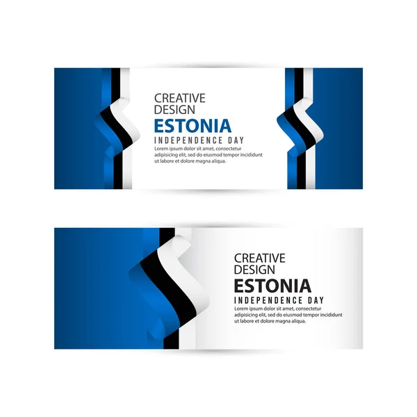 Estonia Celebración del Día de la Independencia Diseño Creativo Ilustración Vector Template — Vector de stock