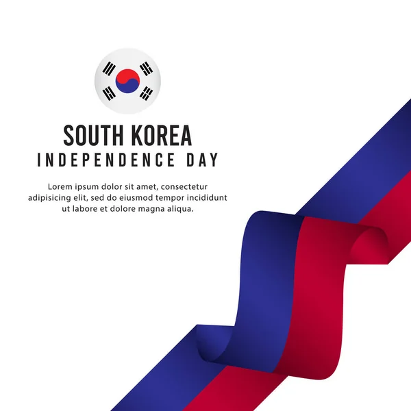 Corea del Sur Celebración del Día de la Independencia Diseño Creativo Ilustración Vector Template — Vector de stock
