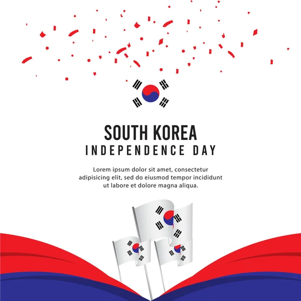 Corea del Sur Celebración del Día de la Independencia Diseño Creativo Ilustración Vector Template — Vector de stock