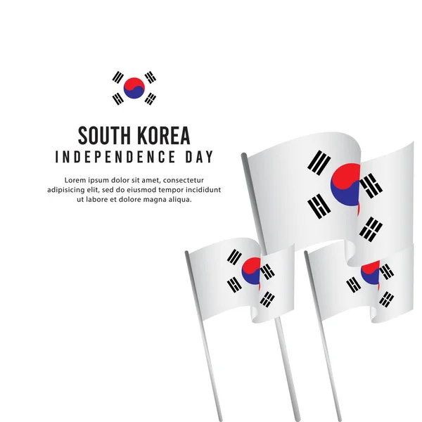 Corea del Sur Celebración del Día de la Independencia Diseño Creativo Ilustración Vector Template — Archivo Imágenes Vectoriales