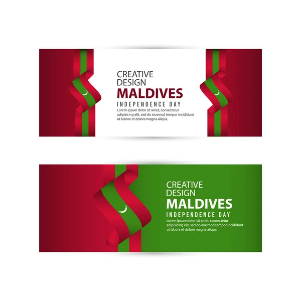 Maldivas Celebración del Día de la Independencia Diseño Creativo Ilustración Vector Template — Vector de stock