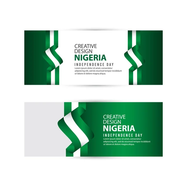 Nigeria Celebración del Día de la Independencia Diseño Creativo Ilustración Vector Template — Vector de stock
