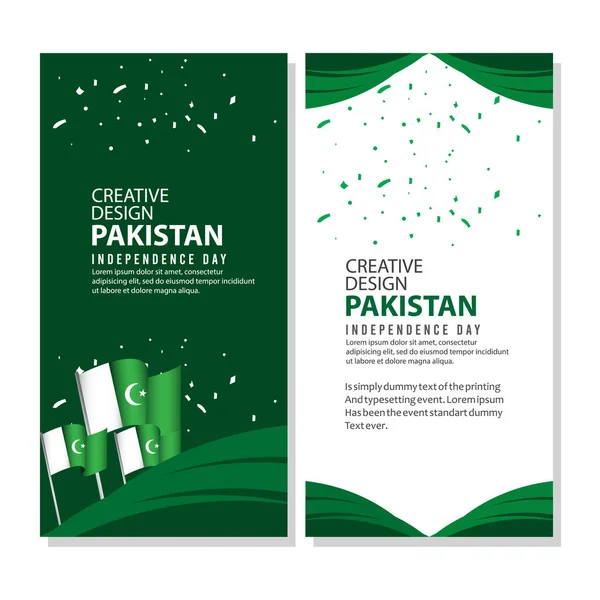 Pakistán Celebración del Día de la Independencia Póster Diseño Creativo Ilustración Vector Template — Vector de stock