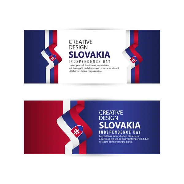 Celebración del Día de la Independencia de Eslovaquia Diseño creativo Ilustración Vector Template — Vector de stock
