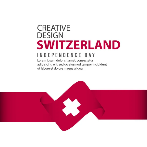 瑞士独立日庆典创意设计插图载体模板 — 图库矢量图片