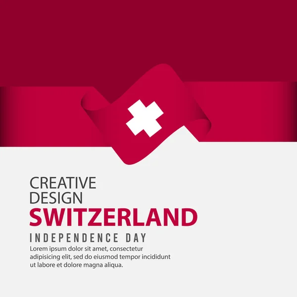 Suiza Celebración del Día de la Independencia Diseño Creativo Ilustración Vector Template — Vector de stock