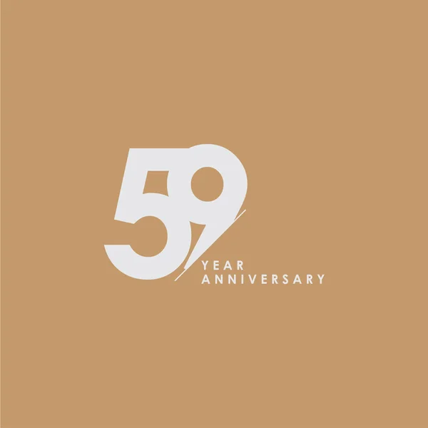 59 Anniversario Celebrazione Vettoriale Template Design Illustra — Vettoriale Stock