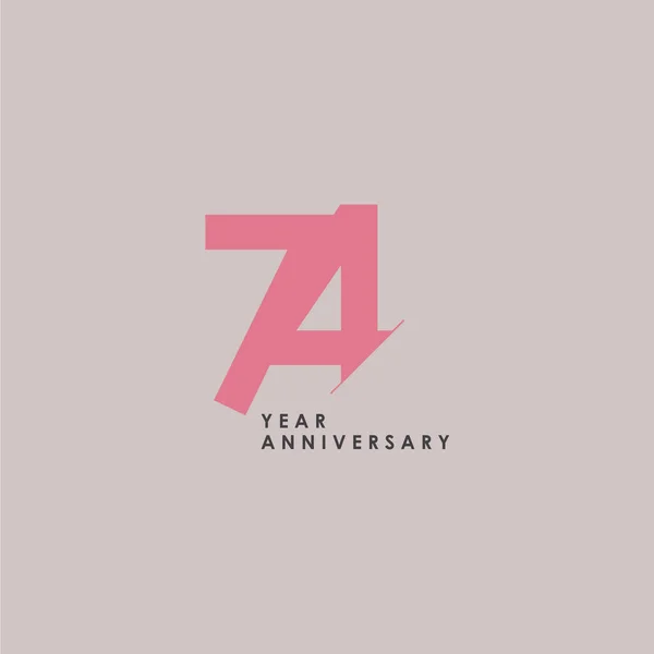 74 Anniversario Celebrazione Vettoriale Template Design Illustra — Vettoriale Stock