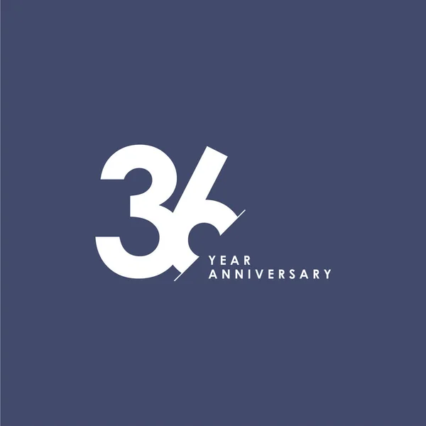 36 Anos Anniversary Vector Template Design Ilustração —  Vetores de Stock