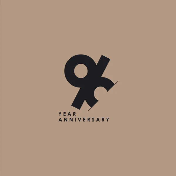 96 Años Aniversario Vector Plantilla Diseño Ilustración — Vector de stock