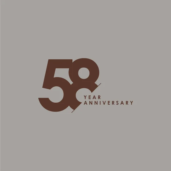 58 Yıl Yıldönümü Kutlama Vektör Şablon tasarım illustra — Stok Vektör
