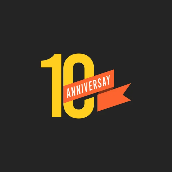 10 Años Celebración del Aniversario Vector Plantilla Diseño Illustra — Archivo Imágenes Vectoriales