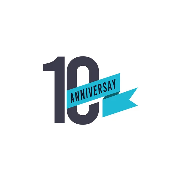 10周年記念お祝いベクトルテンプレートデザインイラストレーター — ストックベクタ