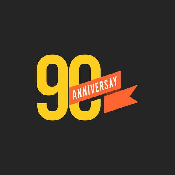 90 Tahun Anniversary Vector Template Desain ilustrasi - Stok Vektor