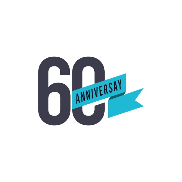 60 Anos Anniversary Vector Template Design Ilustração — Vetor de Stock